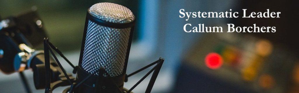 Mic on stand to record podcast