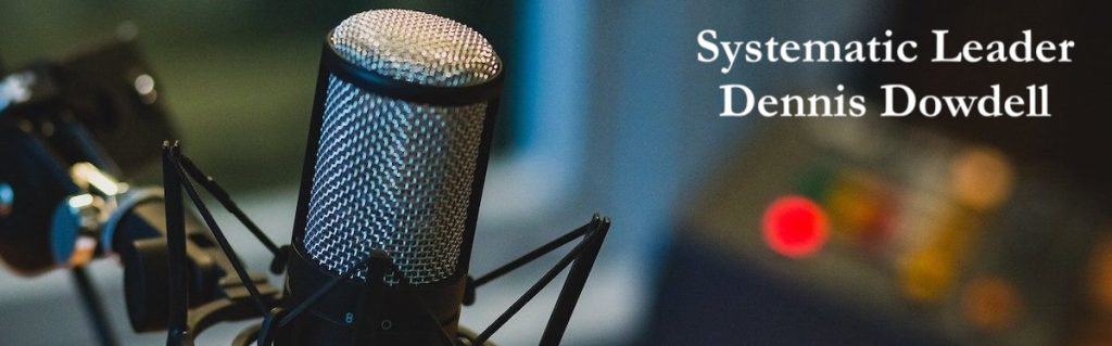 Mic on stand to record podcast